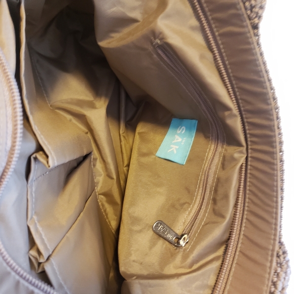 The Sak Crochet Shoulder/Hand Bag Dark Taupe Color - Picture 9 of 16